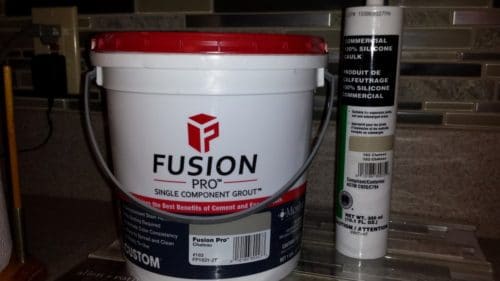 Container of Fusion grout with silicone