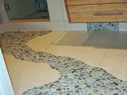 Miserable Pebble Tile Flooring Diytileguy, How To Make A Pebble Shower Floor