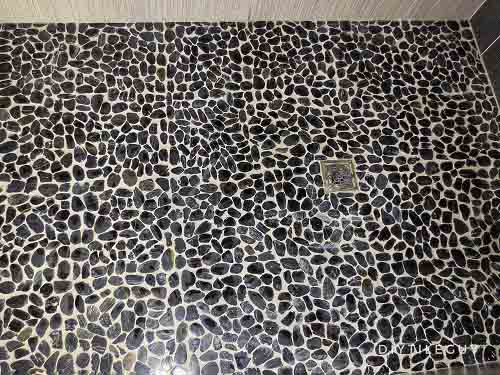 Miserable Pebble Tile Flooring Diytileguy, How To Lay Pebble Tile Shower Floor