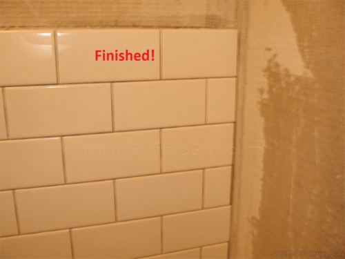 Finished white ceramic subway tile