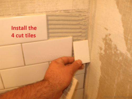 Install subway tile cuts