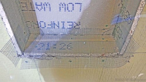 mesh tape in shampoo niche