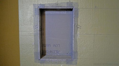 shampoo niche with mesh tape