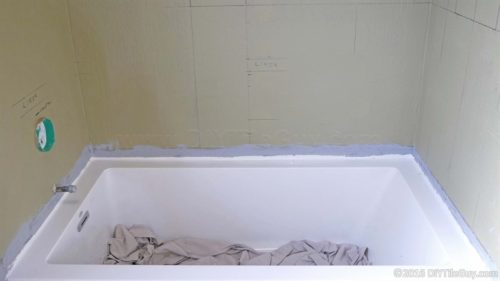 Waterproofing A Tub For Tile, 1 Inch Gap Between Tub And Floor Tile