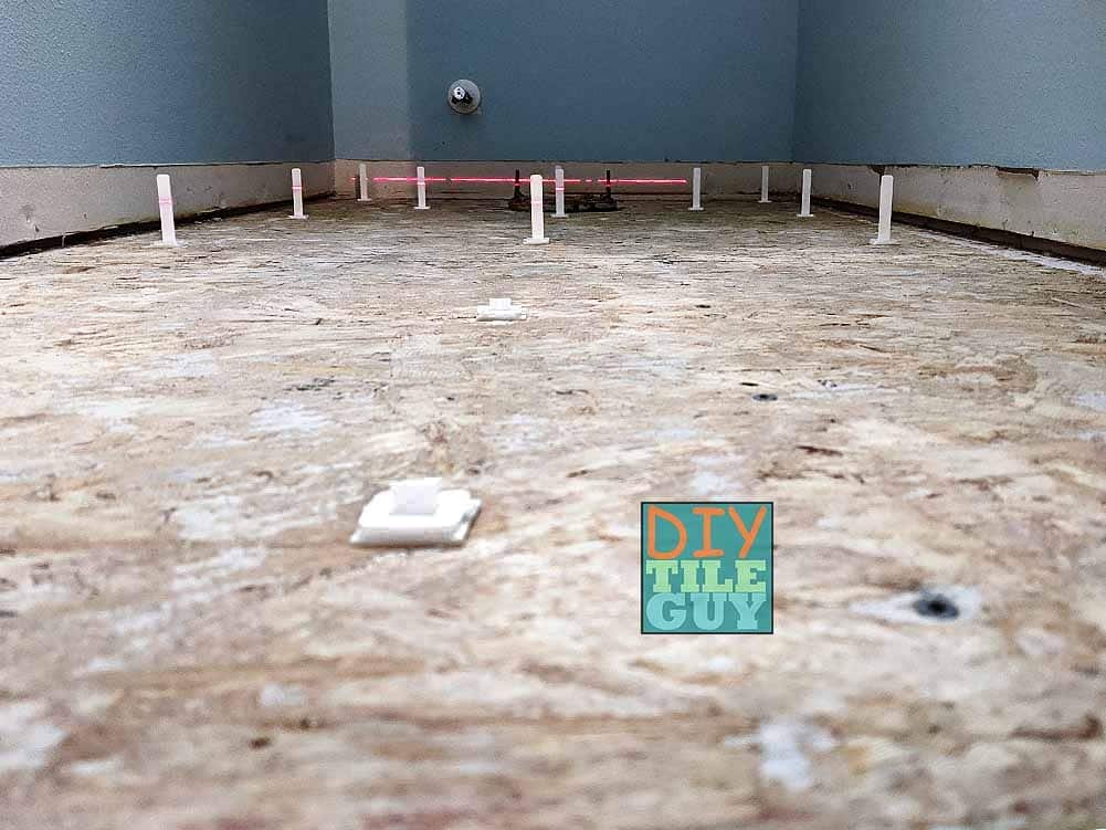 self-leveling underlayment pins