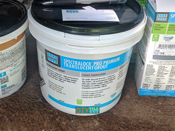 a container of Laticrete spectralock pro premium translucent grout