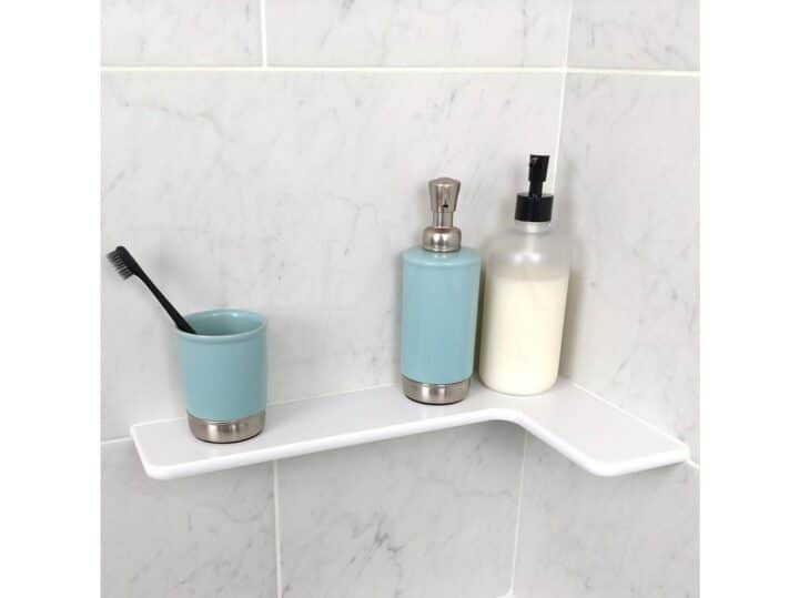 tileware boundless shower corner shelf