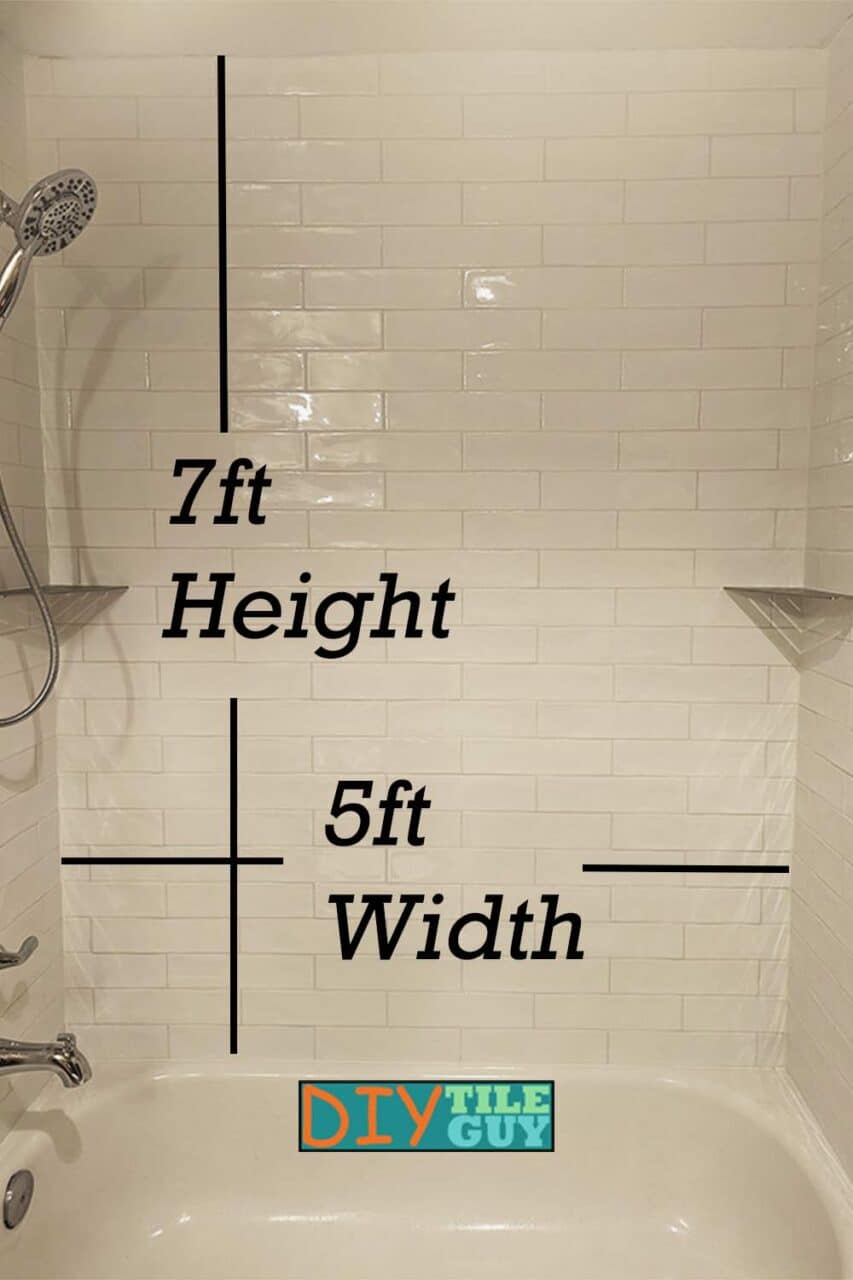 width and height dimensions of a back bathtub wall